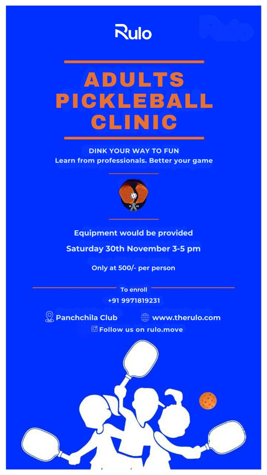 Adult Pickleball Clinic at Panchshila Club