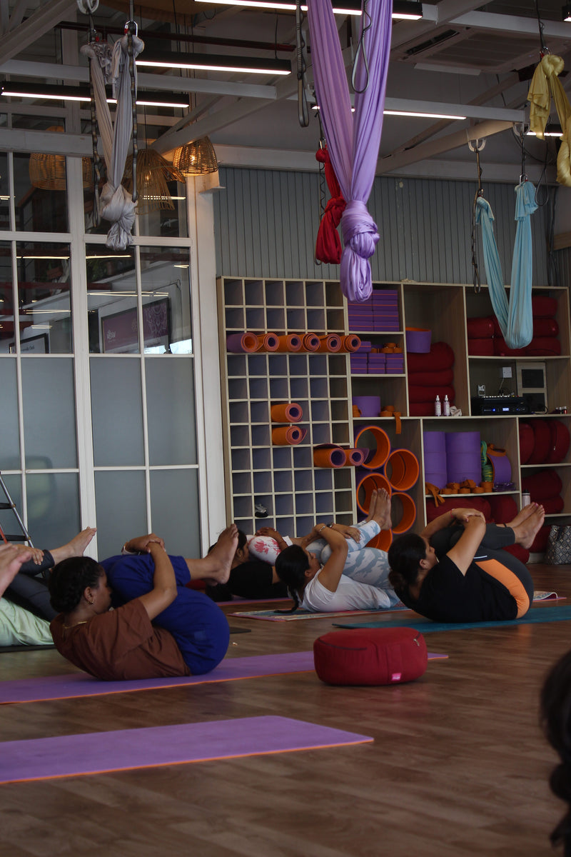 Performing asanas at Utsav 